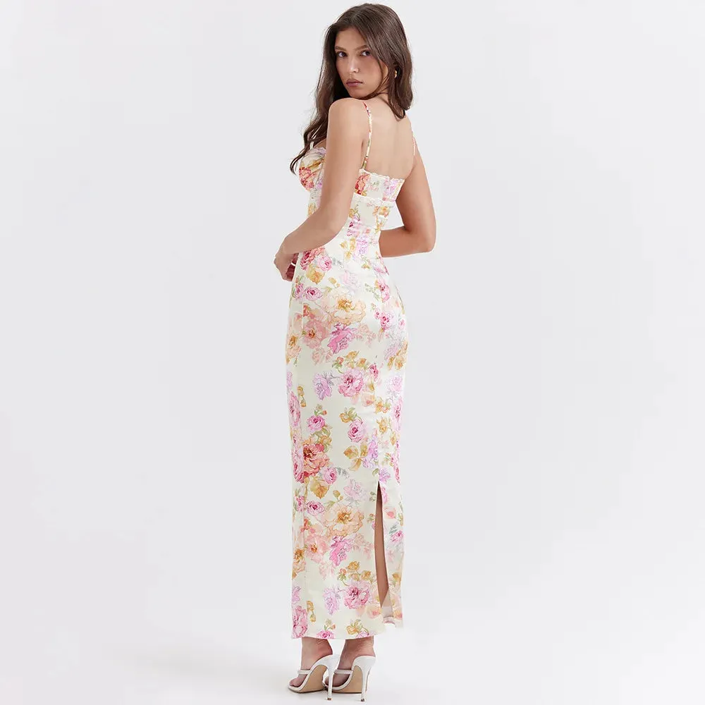 Agness Floral Maxi Bodycon Dress