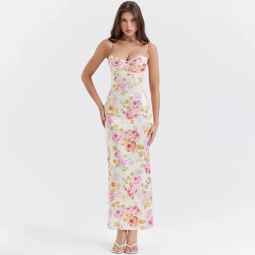 Agness Floral Maxi Bodycon Dress