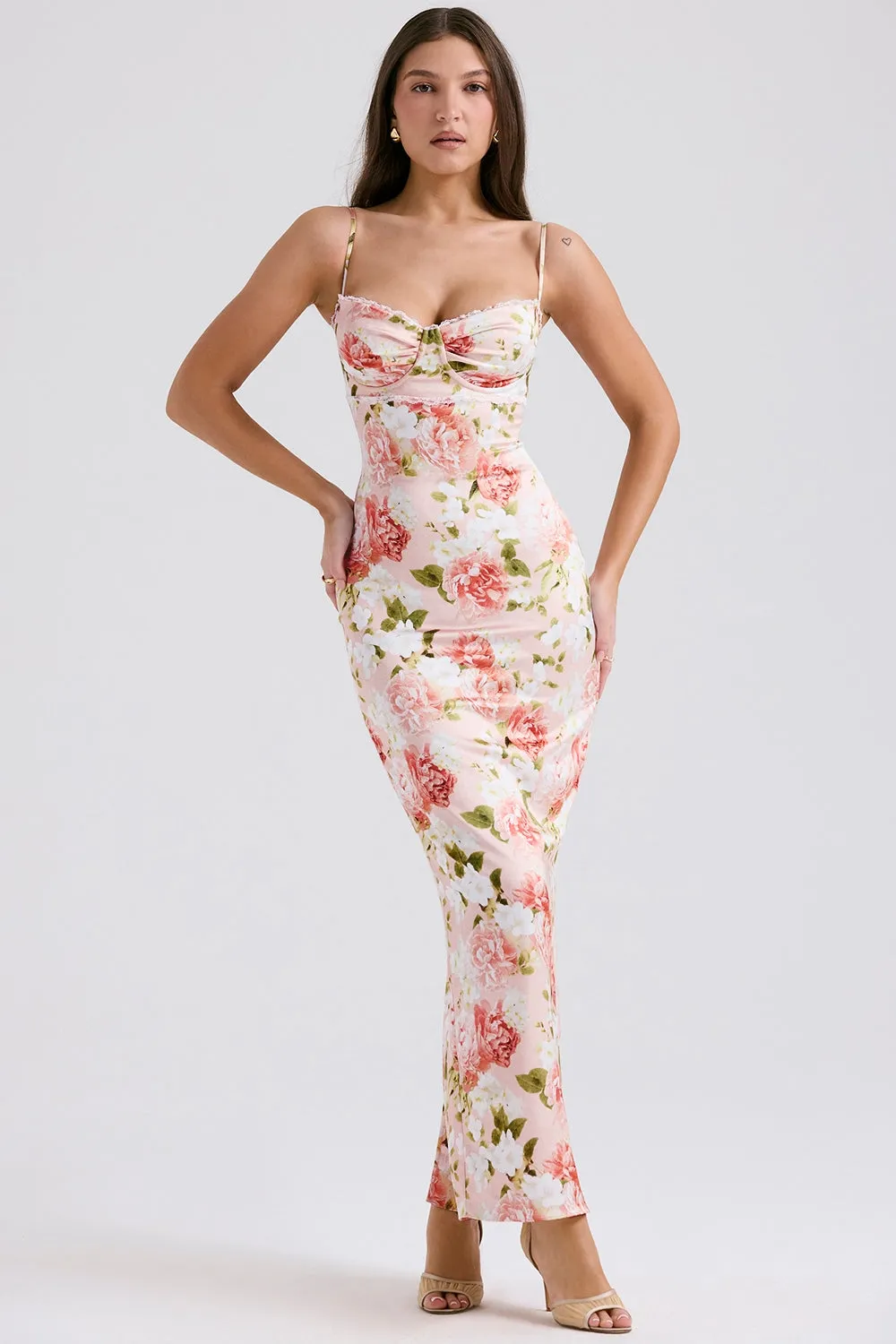 Agness Floral Maxi Bodycon Dress