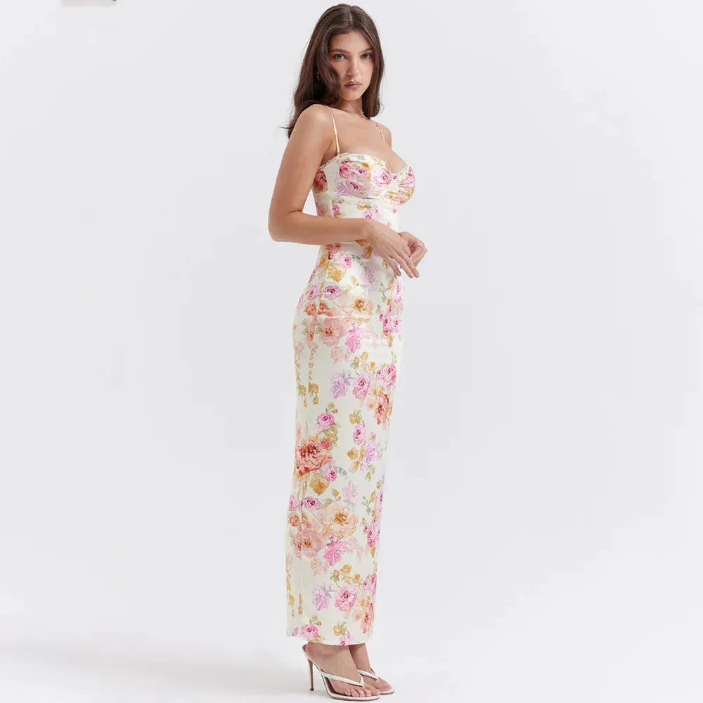 Agness Floral Maxi Bodycon Dress