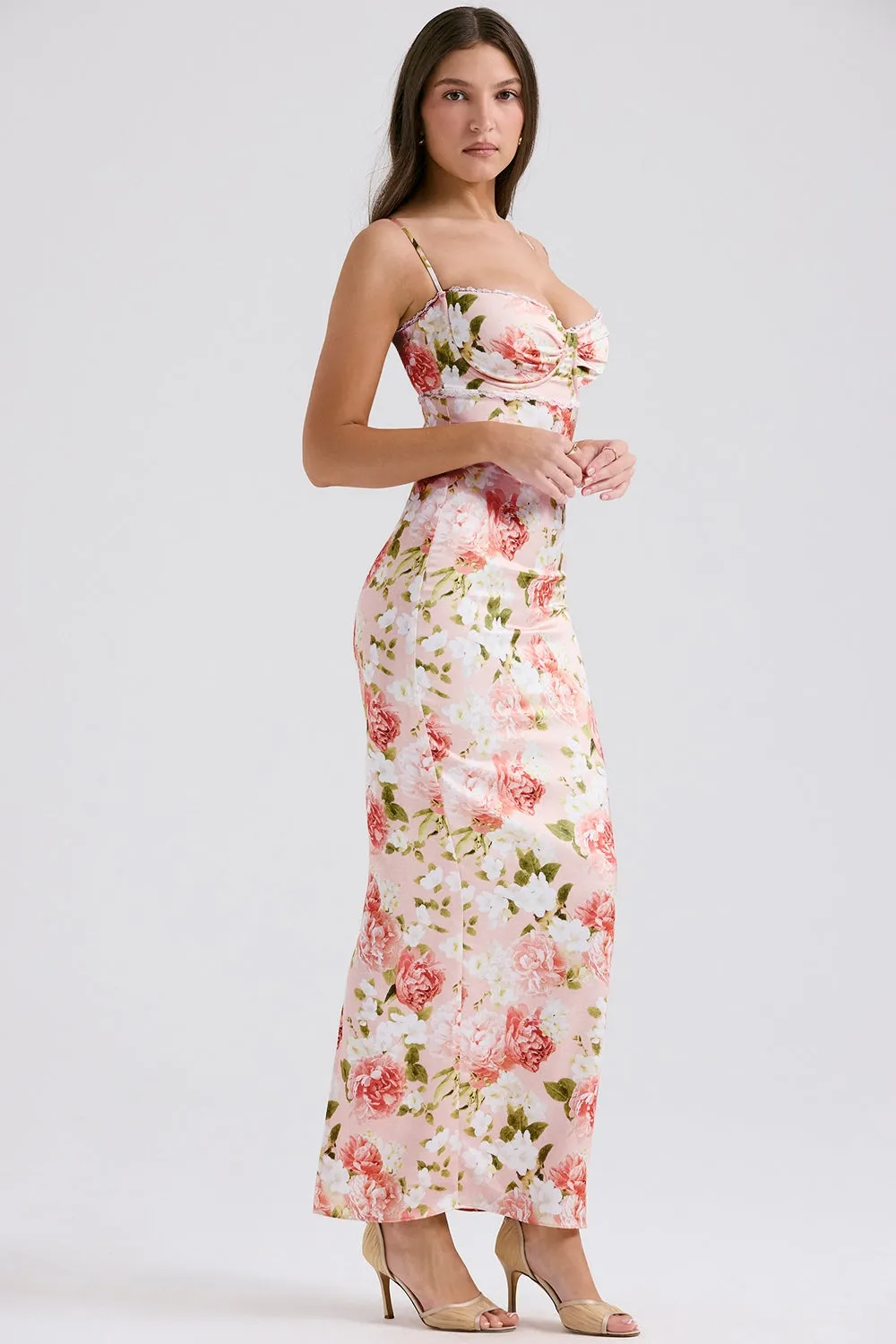 Agness Floral Maxi Bodycon Dress