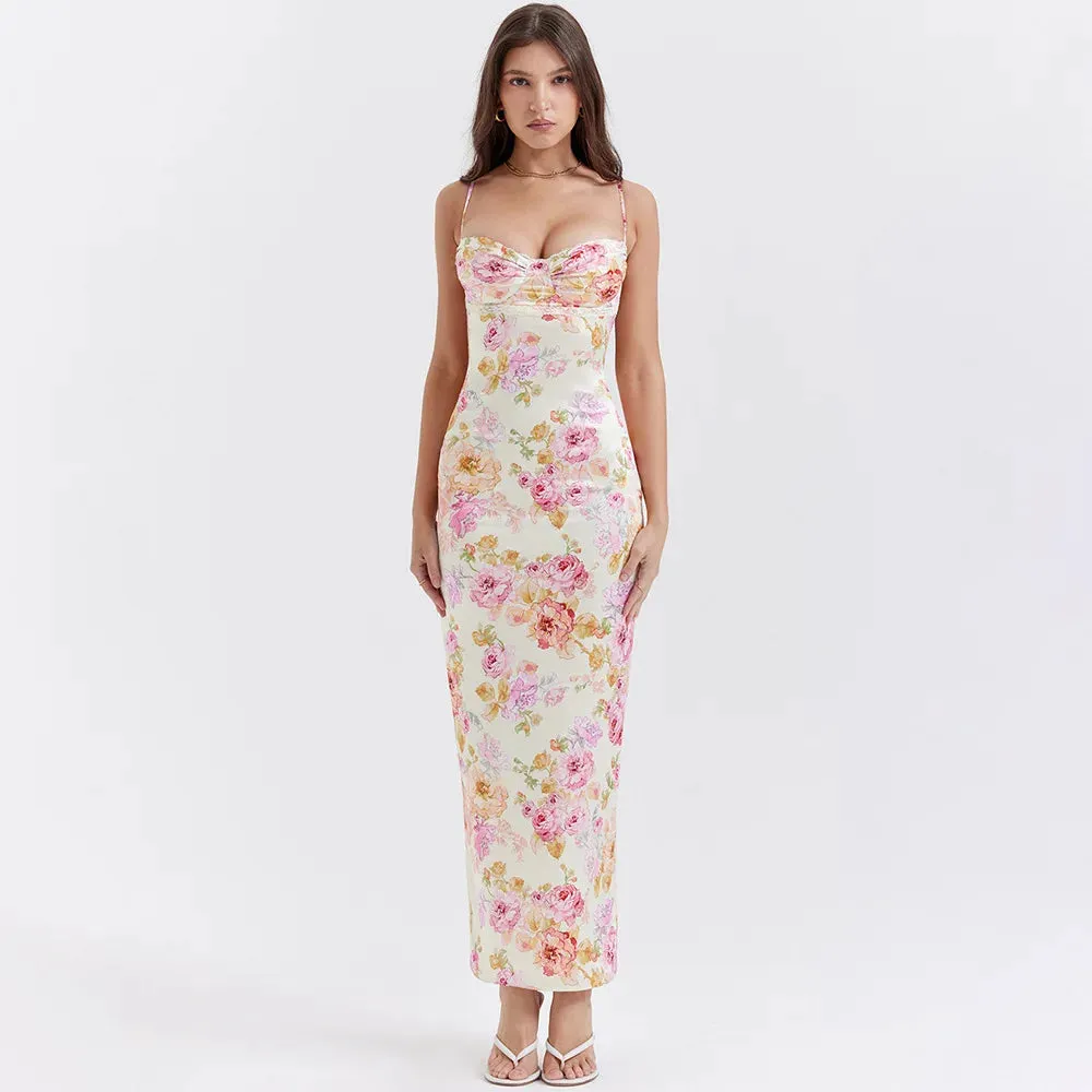 Agness Floral Maxi Bodycon Dress
