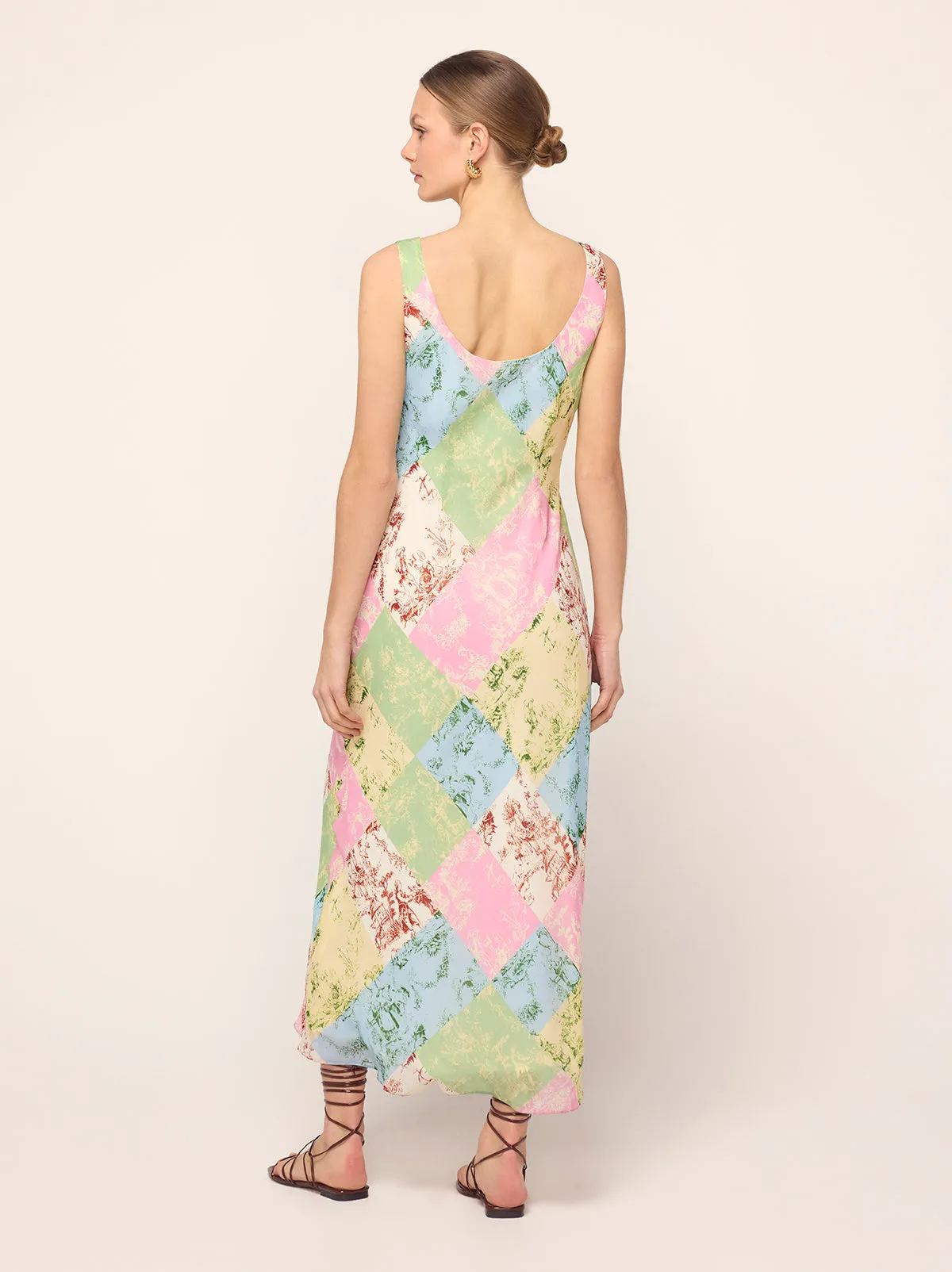 Araminta Patched Toile De Jouy Dress