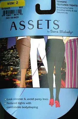Assets by Sara Blakely Terrific Textured Tights Style Number 852 Brown, Black, and Grey