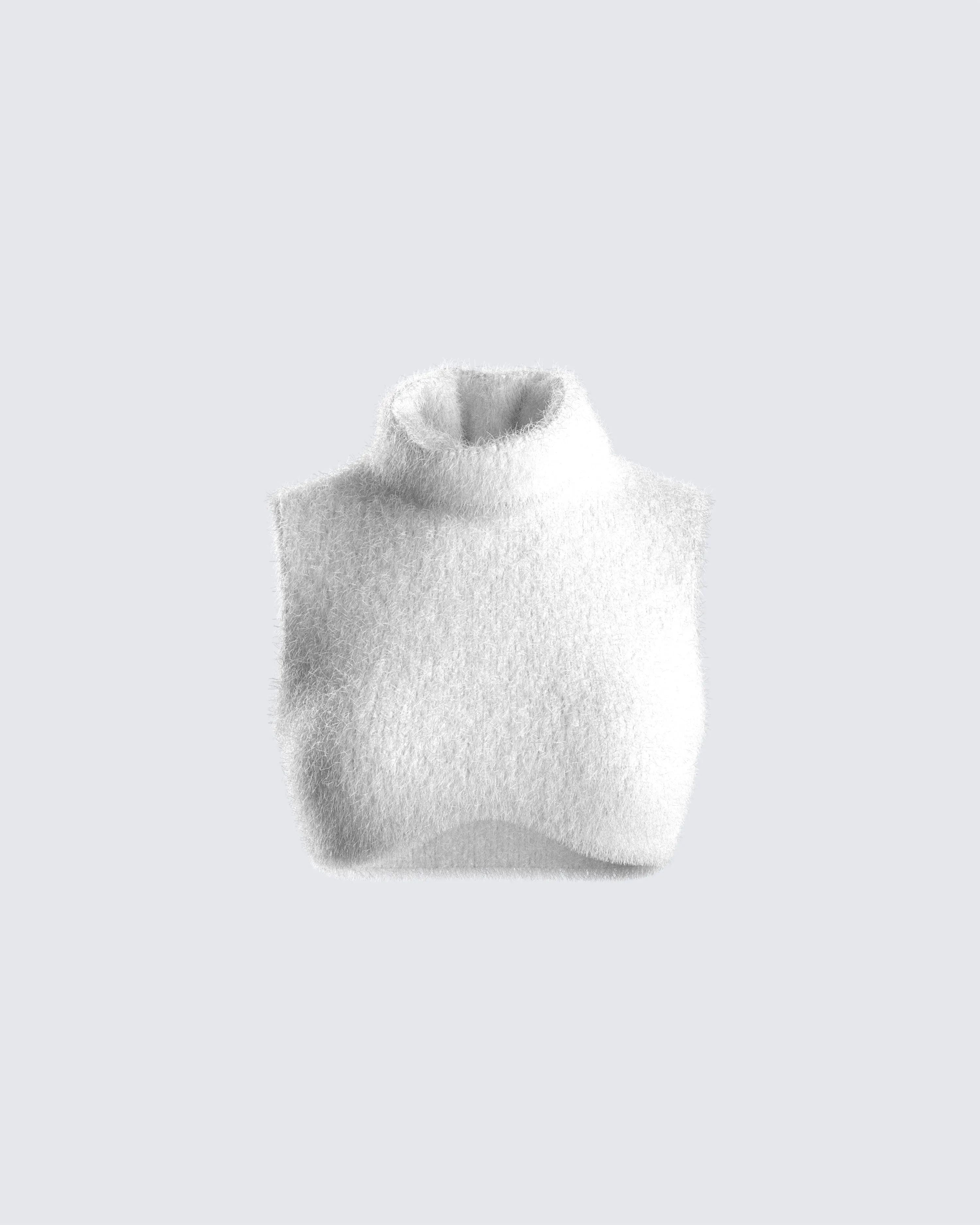 Beckett White Cropped Knit Top