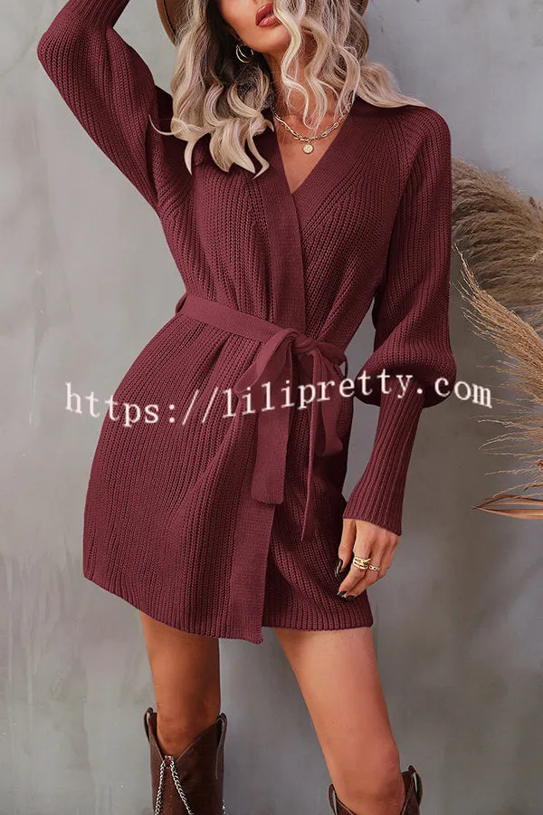 Boston Chill Tie Waist Knit Cardigan