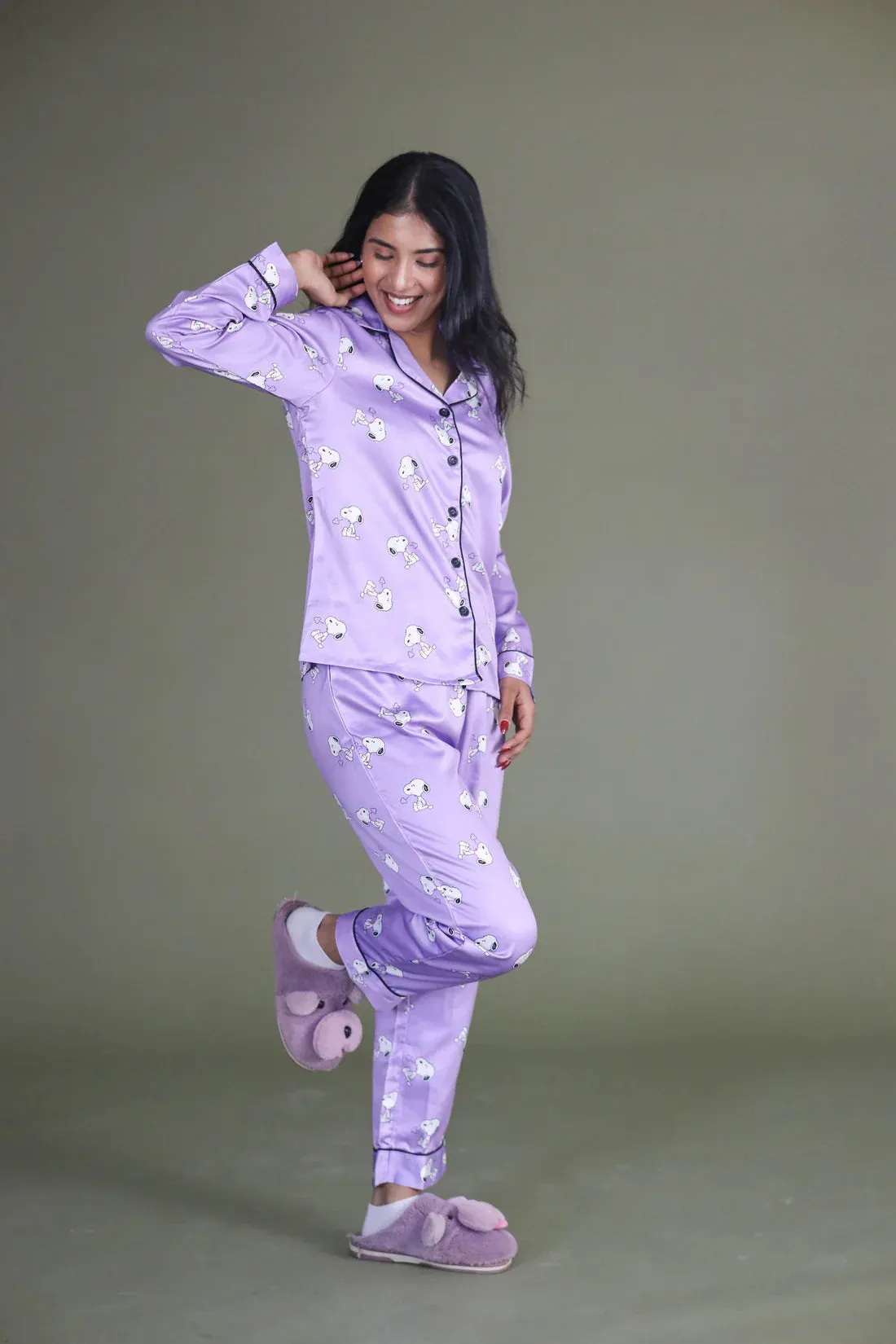 COMBO OF 2 Night Wear Satin Teal Blue Lavender Color suits