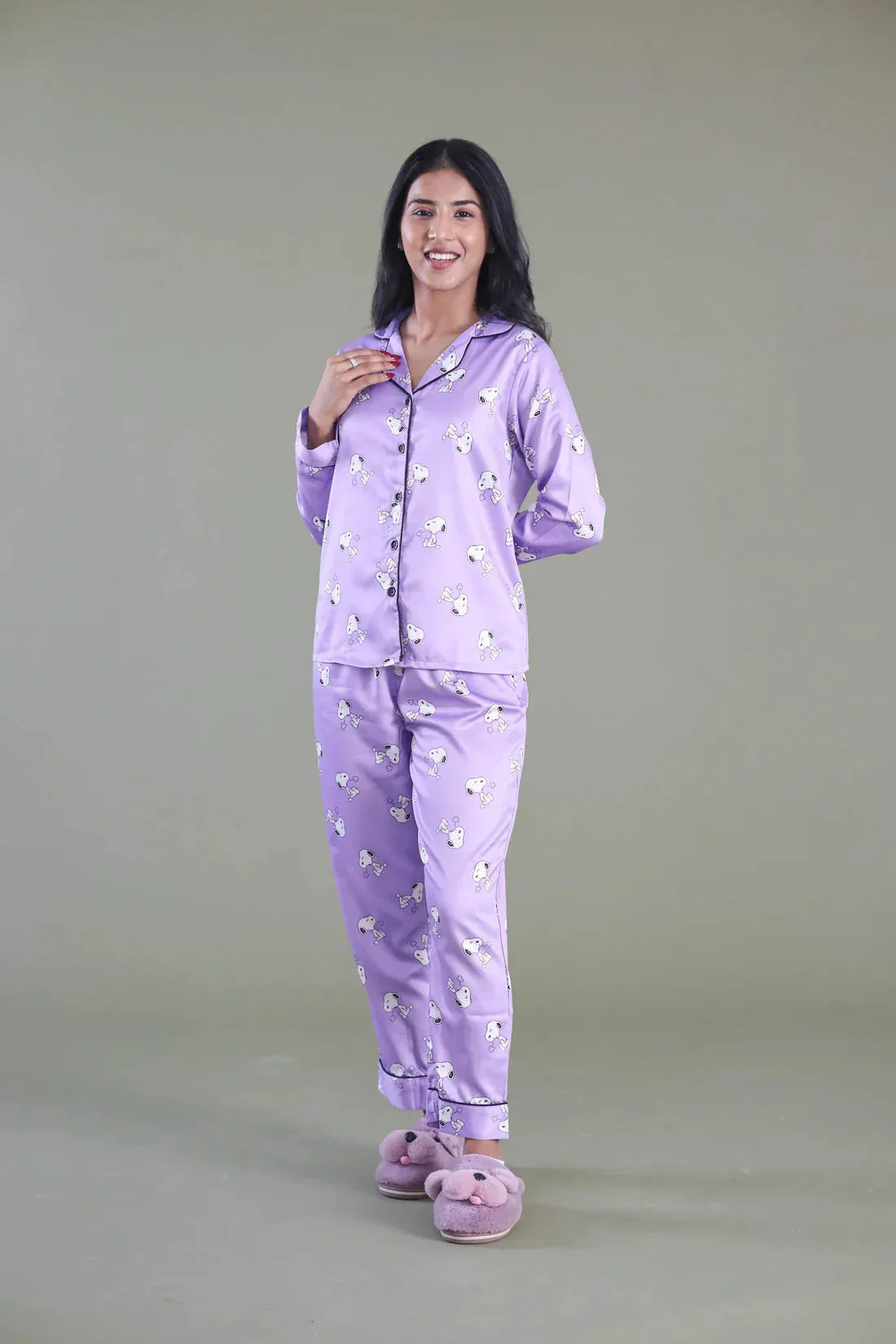 COMBO OF 2 Night Wear Satin Teal Blue Lavender Color suits