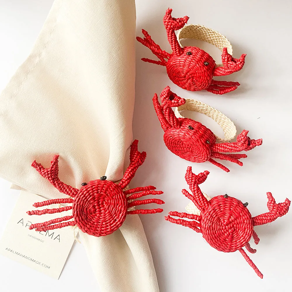 Crab Napkin Ring made of iraca palm