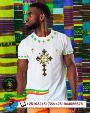 Ethiopian green branded tshirt by Afro