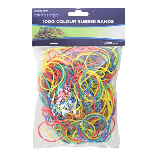 Fastwrite Colour Rubber Bands 100g Pack