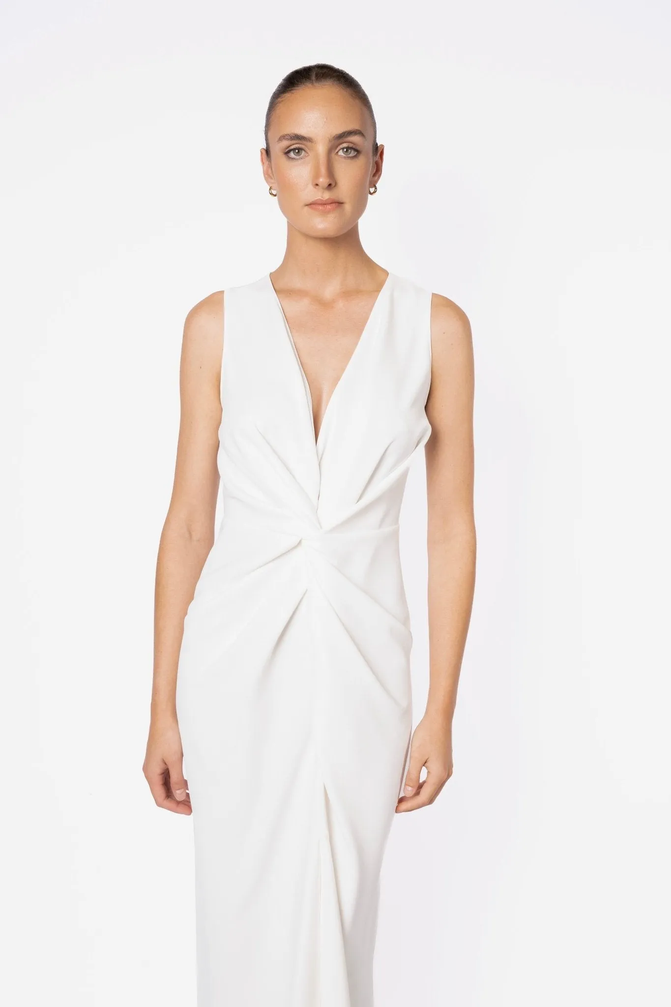 GAIA MAXI IN IVORY CREPE