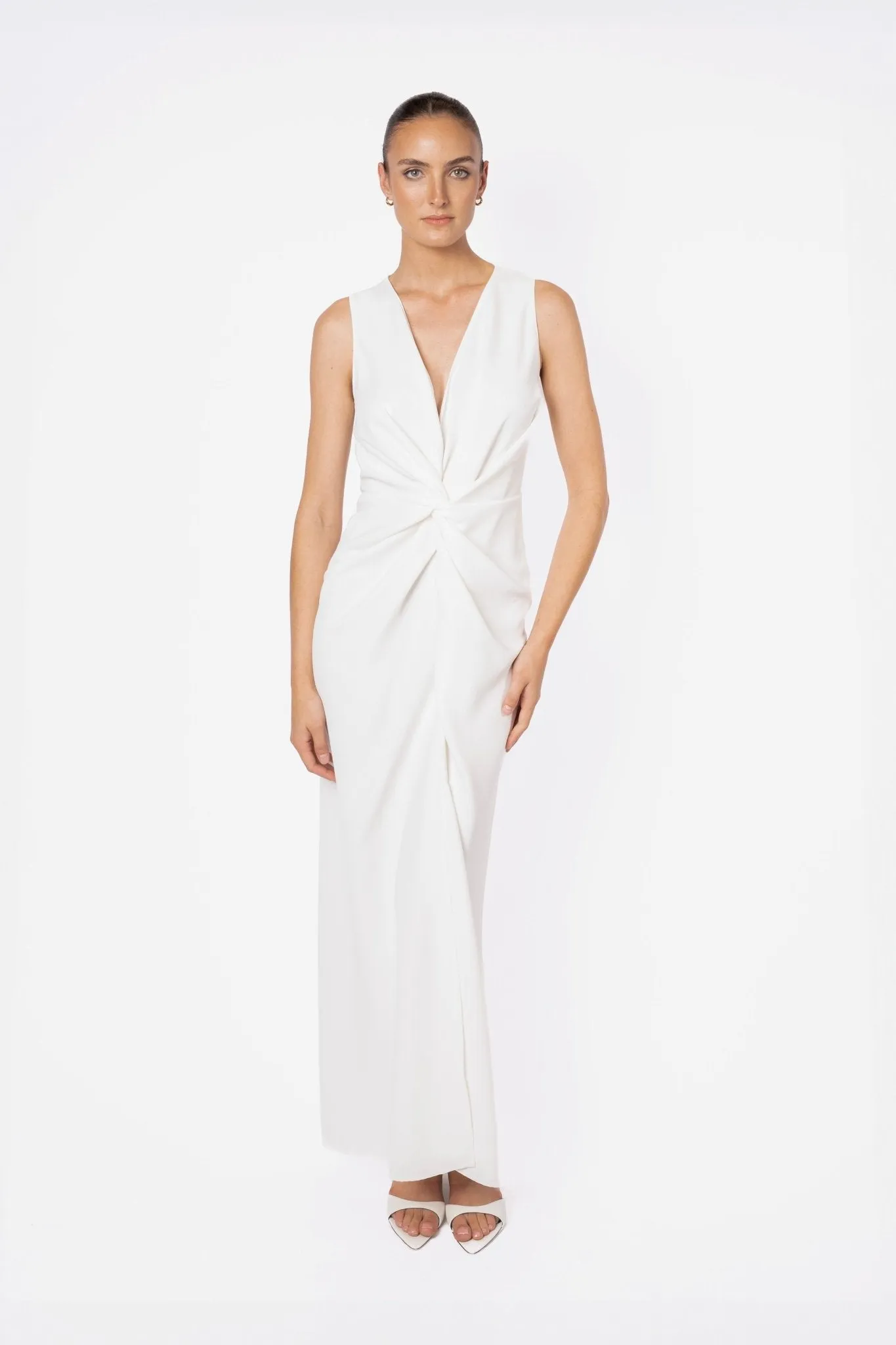 GAIA MAXI IN IVORY CREPE