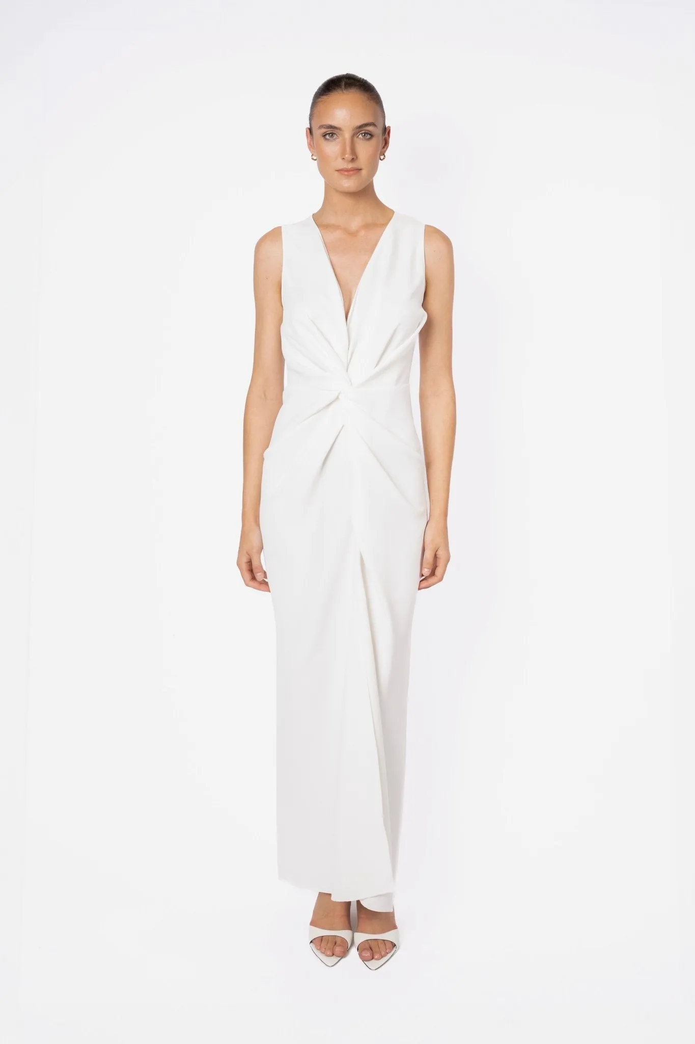 GAIA MAXI IN IVORY CREPE