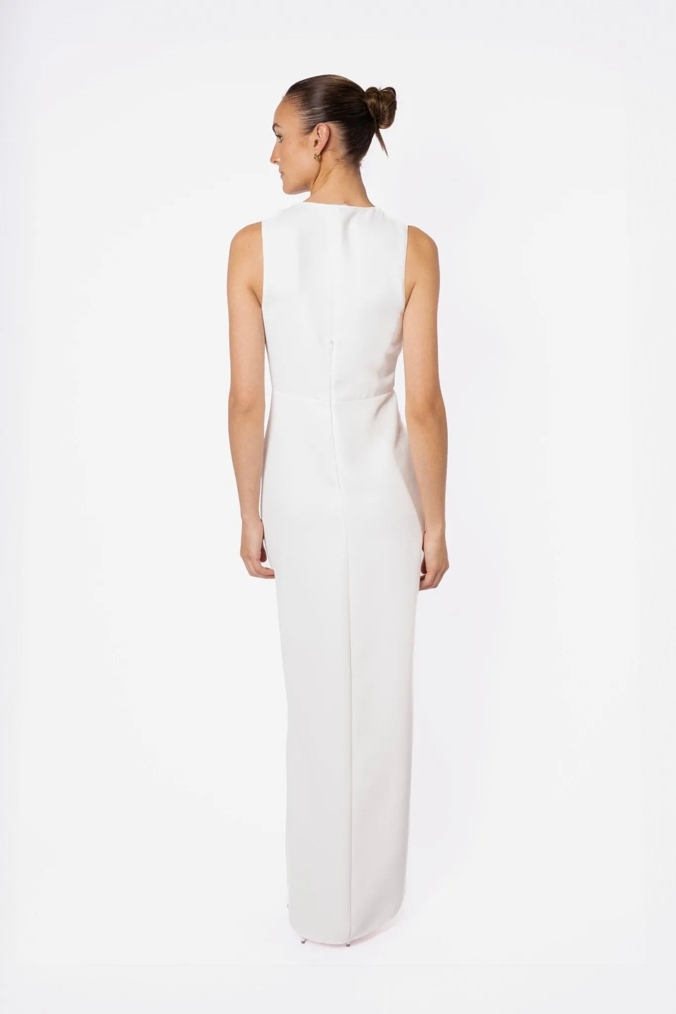 GAIA MAXI IN IVORY CREPE