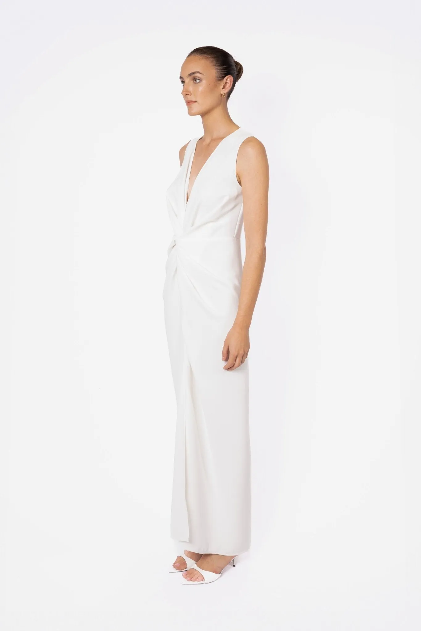 GAIA MAXI IN IVORY CREPE