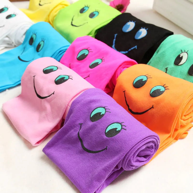Girls Smily Face Tights