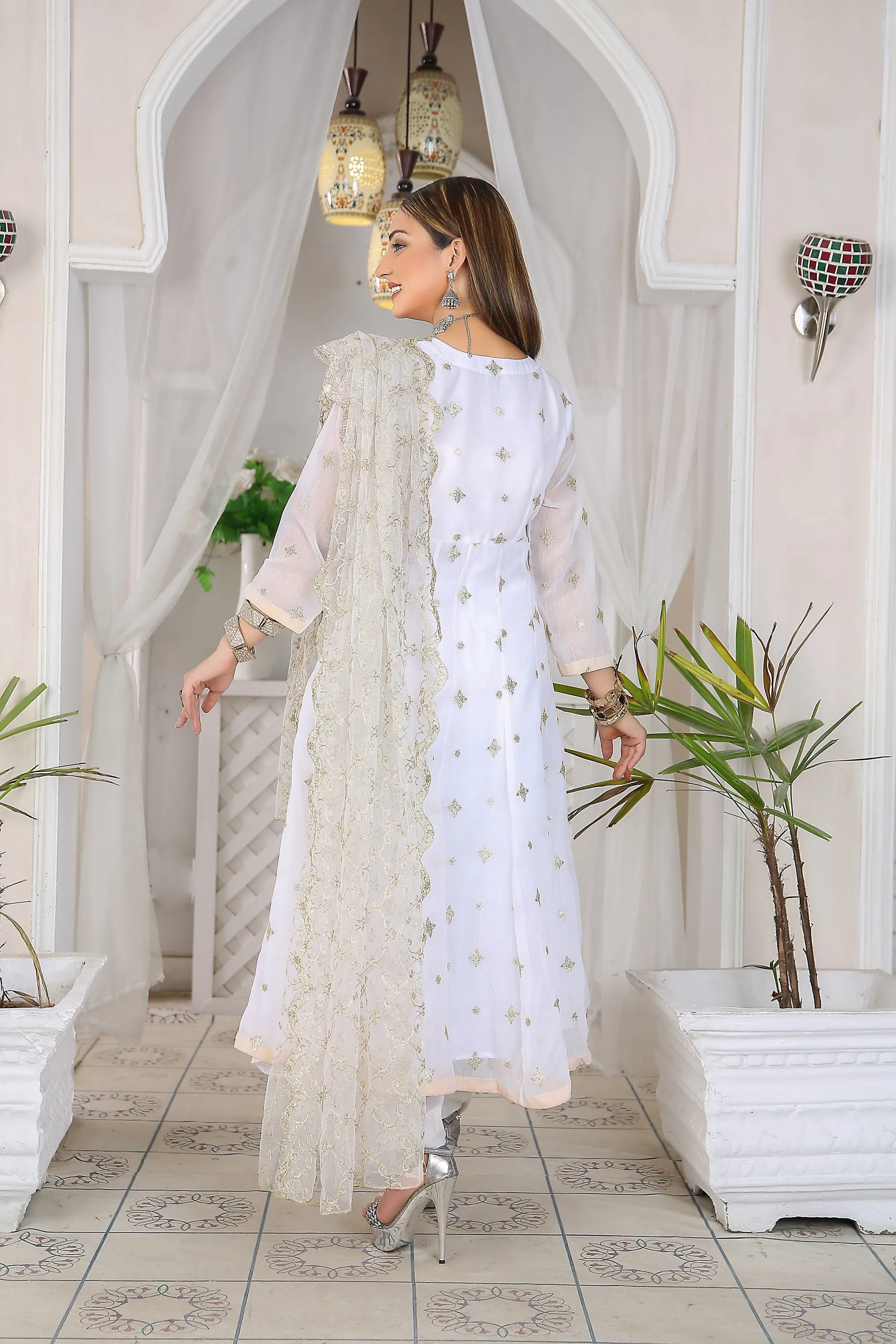IshDeena Anarkali Salwar Kameez Suit Ready to Wear, Indian Pakistani Dresses for Women Party Wear Wedding, Reception Chiffon