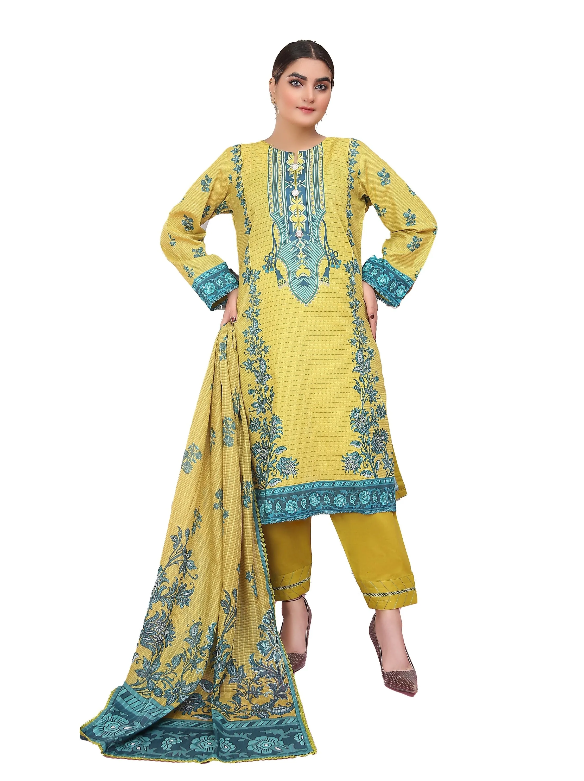 IshDeena Indian Dresses for Women Eid Wear Pakistani Salwar Kameez Suit Ready to Wear Cotton (M-3XL) New 2025