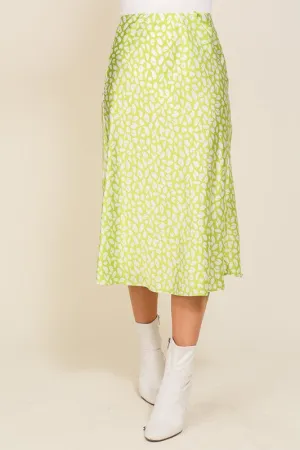 Lime Midi Flow Skirt