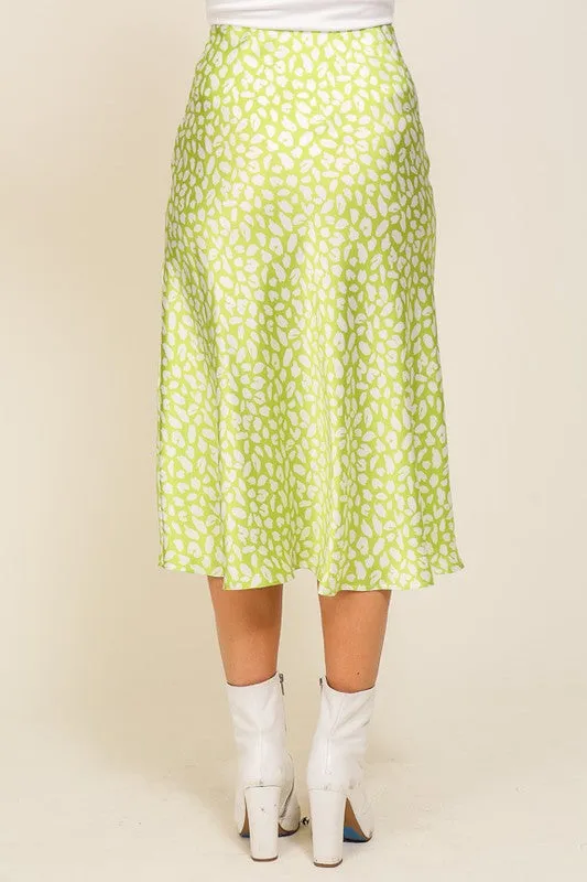 Lime Midi Flow Skirt