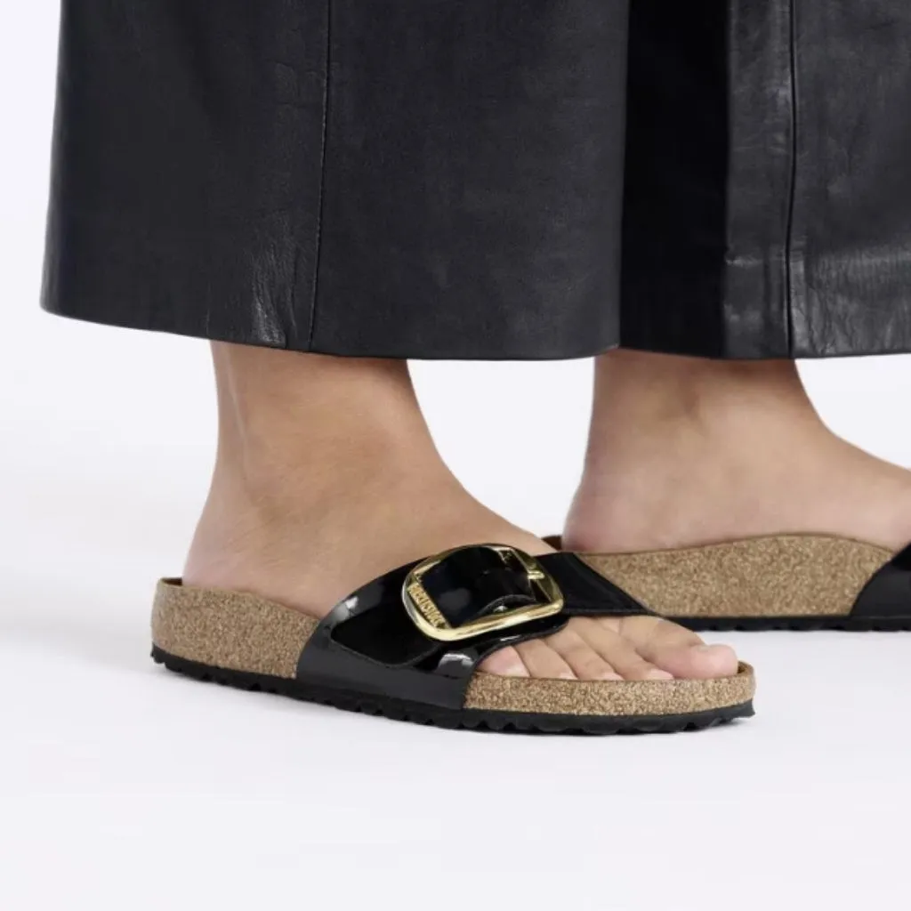 Madrid Big Buckle Patent Birko-Flor- Black/Gold