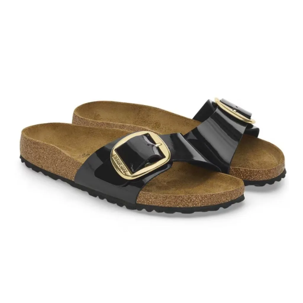 Madrid Big Buckle Patent Birko-Flor- Black/Gold