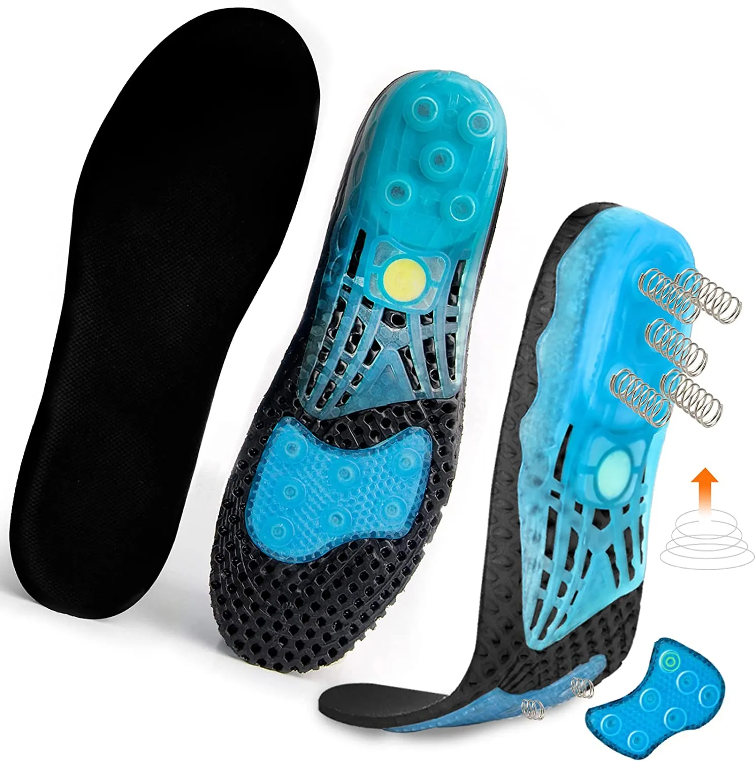 MARRDO Silica Gel Sport Shoe Insole | Spring Cushioning Shock Absorption Shoe Insert