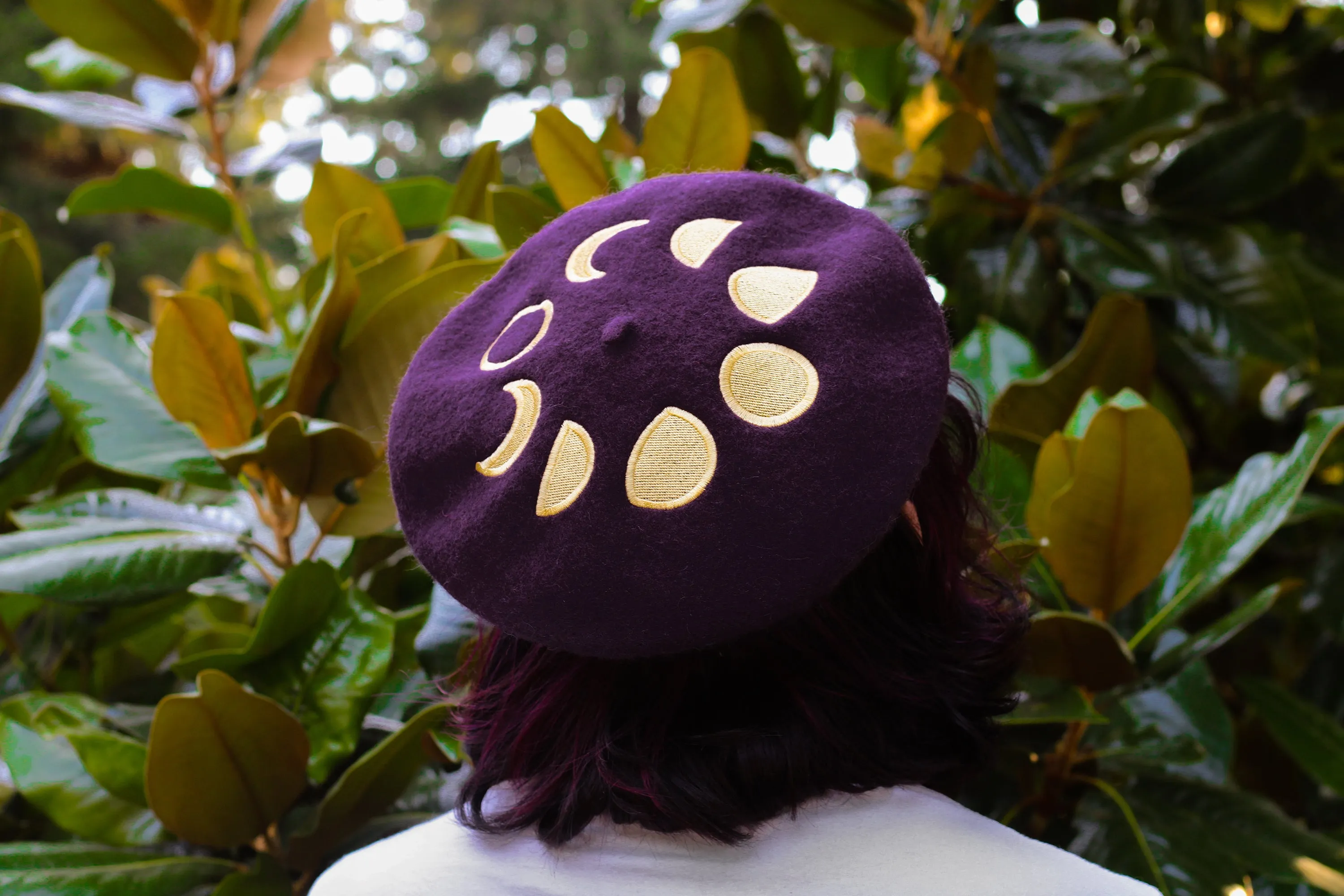 Moon Phases Embroidered Beret!