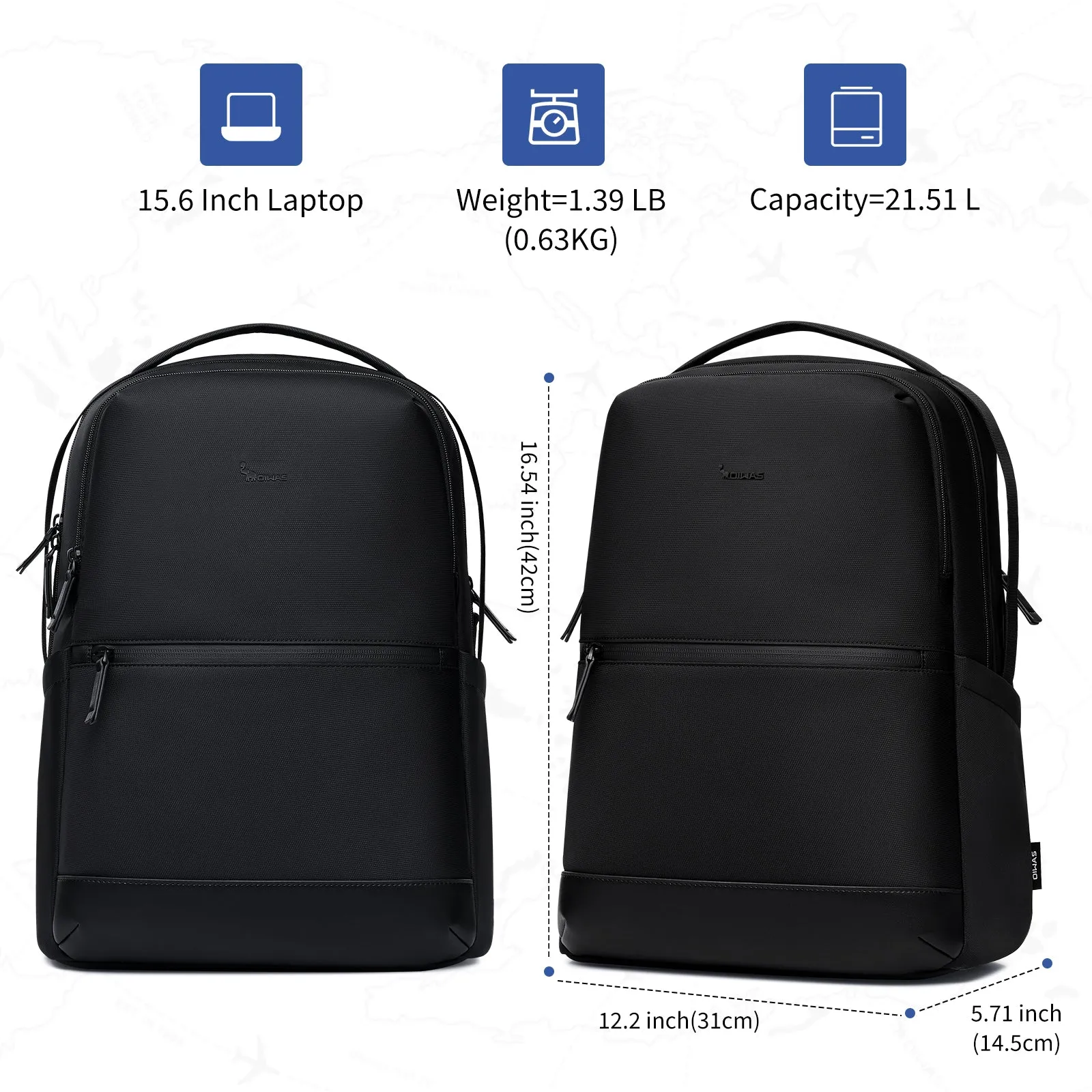 OIWAS 3X Business Casual Backpack