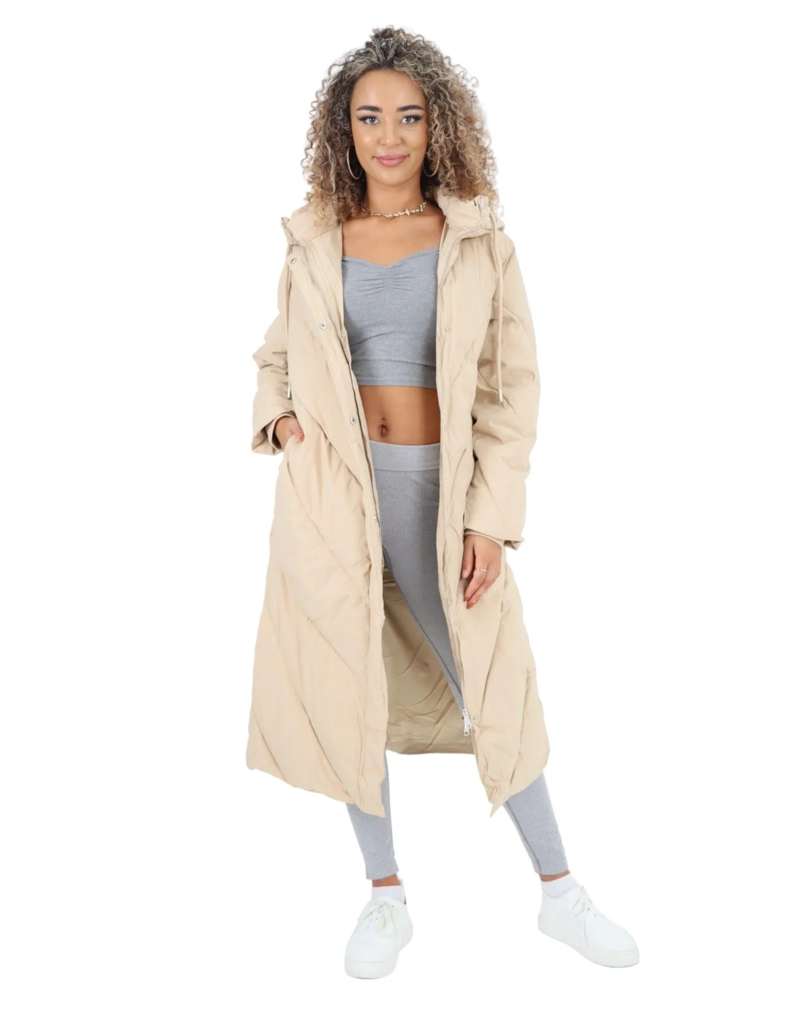 Padded Hooded Long Jacket
