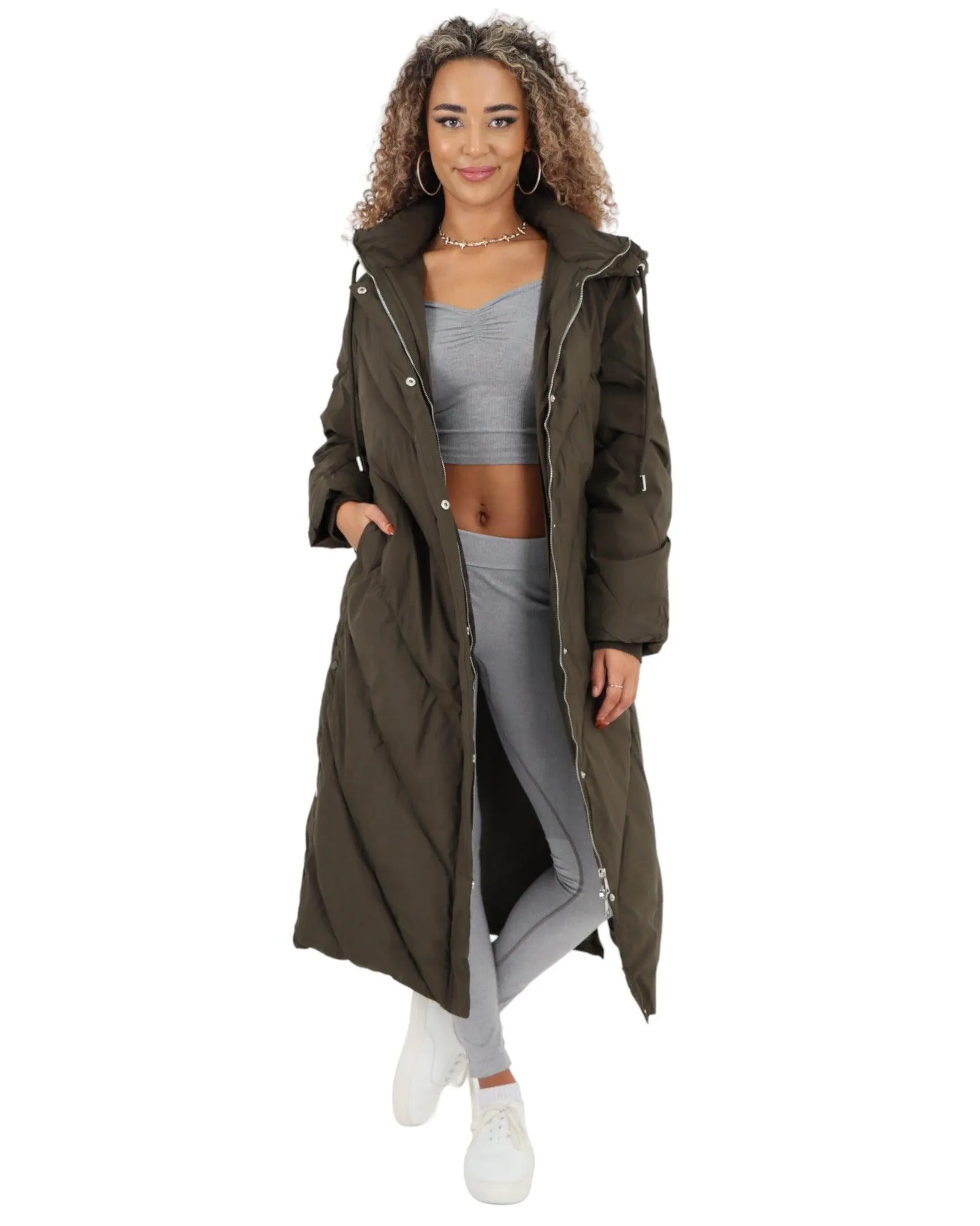 Padded Hooded Long Jacket