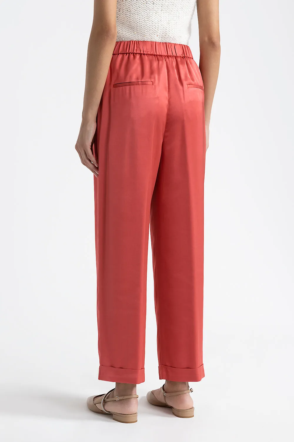 Viscose satin trousers