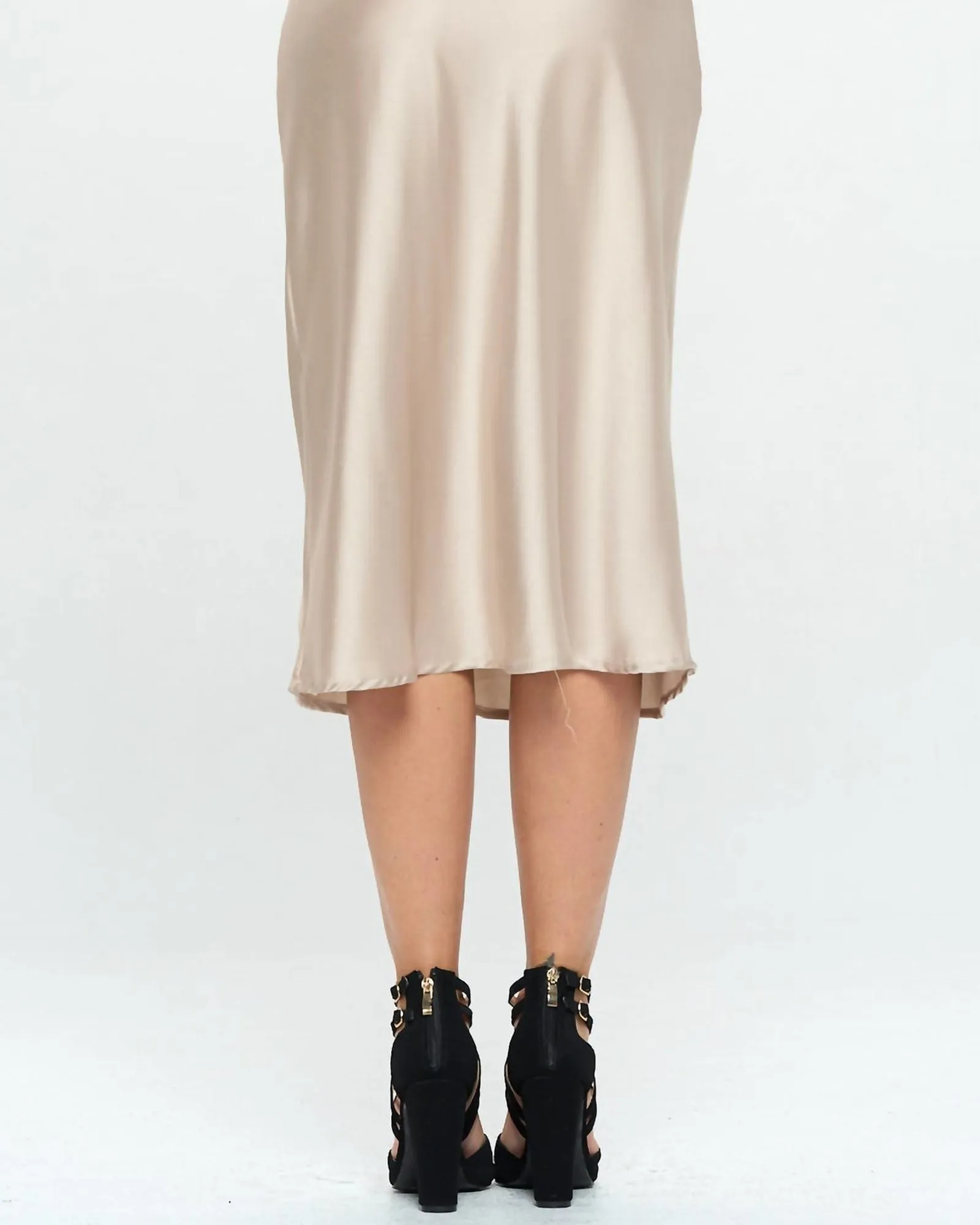 Women'S Poly Sheen Skirt In Beige | Beige